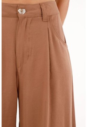 Pantalón Tipo Sastre Amplio Café Para Mujer