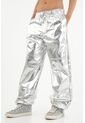 Pantalón Efecto Metalizado Gris Para Mujer de Tennis