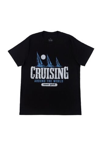 Tennis Camiseta Negra De Cuello Redondo Para Hombre Tennis