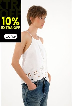 Tennis Camisa Cuello Halter Blanca Para Mujer