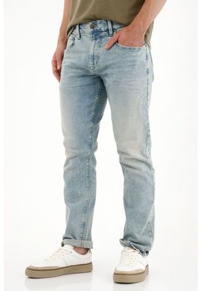 Tennis Jean Recto Con Arrugas 3D Azul Claro Para Hombre