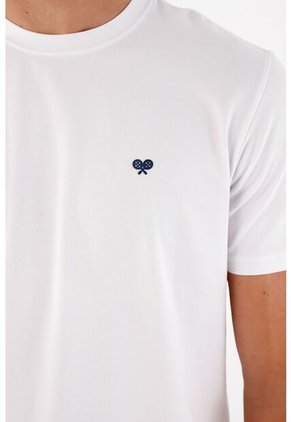 Tennis Camiseta Con Mini Raqueta Blanca Para Hombre