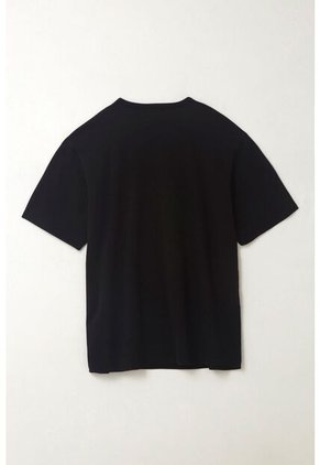 Tennis Camiseta Oversize Con Cuello En Rib Negra Para Mujer