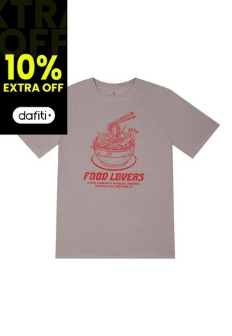 Tennis Camiseta Gris Con Estampado Frontal Para Hombre Tennis
