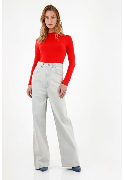 Tennis Jean Azul De Tiro Súper Alto Para Mujer