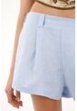 Tennis Short En 100% Lino Azul Para Mujer de Tennis