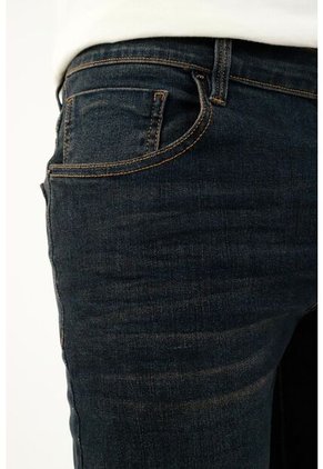 Jean Super Skinny Lavado Azul Oscuro Para Hombre