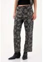 Tennis Jeans Recto De Tiro Medio Con Estampado Floral En Algodón Negro Para Mujer. de Tennis
