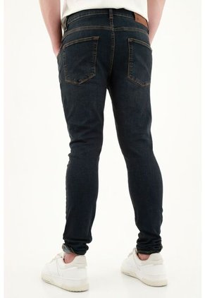 Jean Super Skinny Lavado Azul Oscuro Para Hombre
