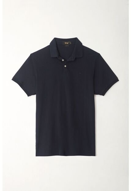 Tennis Polo Azul Cuello Tejido Para Hombre