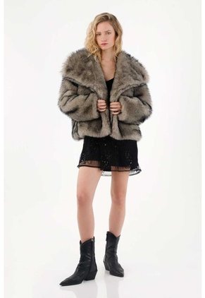 Tennis Abrigo Afelpado Gris Para Mujer