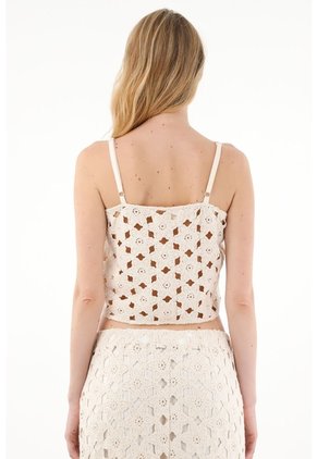 Camisa Tejida Con Tiras Para Mujer