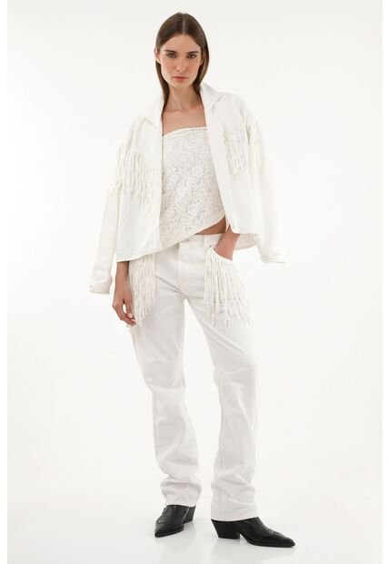 Tennis Chaqueta Tipo Blazer Con Flecos Para Mujer