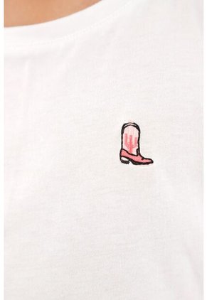 Camiseta Cuello Redondo Blanca Para Niña