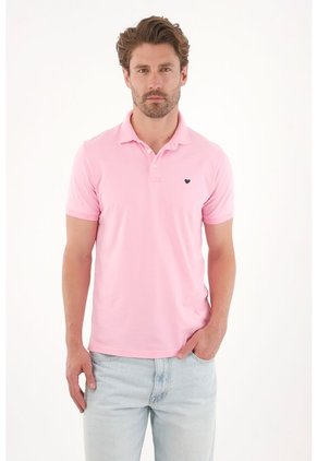 Tennis Polo Rosada Slim Fit Licra Para Hombre