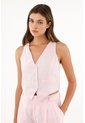 Chaleco Con Bolsillos De Ribete Decorativos Para Mujer de Tennis