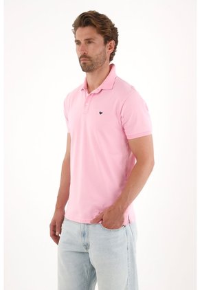 Tennis Polo Rosada Slim Fit Licra Para Hombre