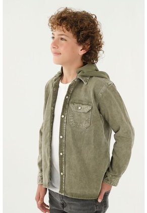Camisa Tipo Chaqueta Verde Para Niño