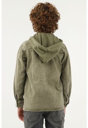 Camisa Tipo Chaqueta Verde Para Niño