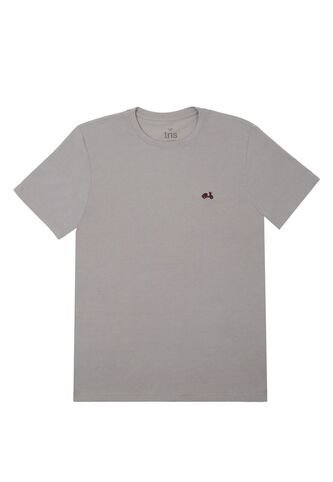 Tennis Camiseta Gris Con Bordado En Punto Corazón Para Hombre Tennis