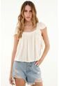 Tennis Camisa Beige De Escote Recto En Chalis Para Mujer de Tennis