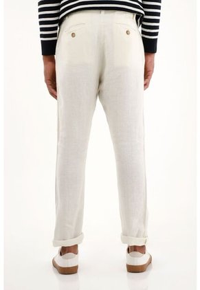 Tennis Pantalón Tipo Chino Crudo En Lino 100% Para Hombre