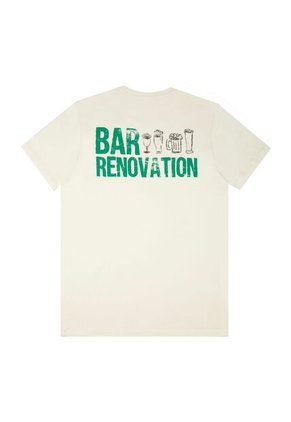 Tennis Camiseta Con Estampado En Frente Y Espalda Crudo Para Hombre