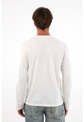 Tennis Camiseta Manga Larga Con Botones Crudo Para Hombre