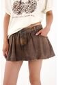 Tennis Falda Corta Tipo Globo Con Efecto Cuero Para Mujer de Tennis