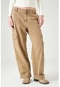 Tennis Pantalón Cargo Wide Leg Con Bolsillos Laterales En Algodón Caqui Para Mujer de Tennis