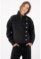 Tennis Chaqueta Boxy Con Cierre Asimétrico De Botones Metálicos En Algodón Negro Para Mujer de Tennis