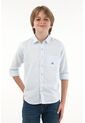 Camisa Azul Manga Larga Con Bordado Para Niño de Tennis