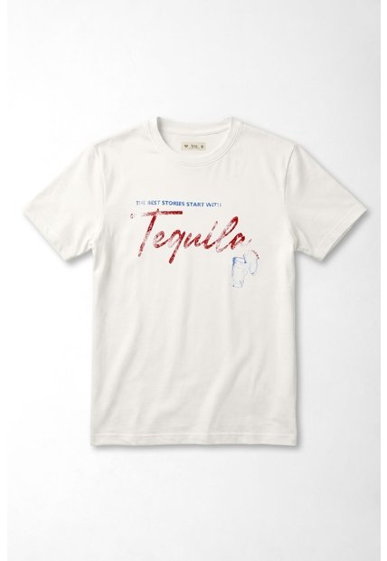 Tennis Camiseta Gráfica Regular Fit Con Print Tequila En Algodón Blanco Para Mujer