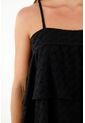 Tennis Camisa Negra En Ojalillo Para Mujer de Tennis