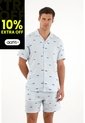Tennis Camisa Azul Con Bordado De Peces Para Hombre de Tennis