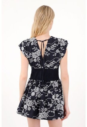 Tennis Vestido Corto Con Escote En V Azul Para Mujer