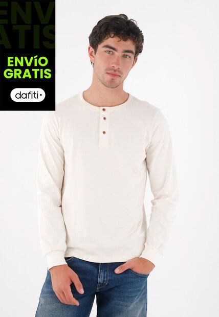 Tennis Camiseta De Manga Larga Crudo Para Hombre