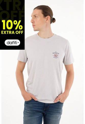 Tennis Camiseta Gris Estampada Para Hombre Tennis