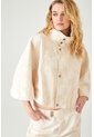 Tennis Capa Oversize Corta Con Cuello Alto Y Broches En Algodón Beige Para Mujer de Tennis