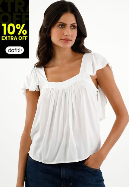 Camisa Blanca De Tiras Con Bolero Para Mujer