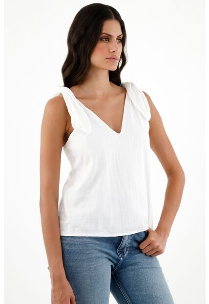 Tennis Camisa Blanca Manga Sisa Para Mujer