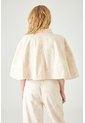 Tennis Capa Oversize Corta Con Cuello Alto Y Broches En Algodón Beige Para Mujer de Tennis