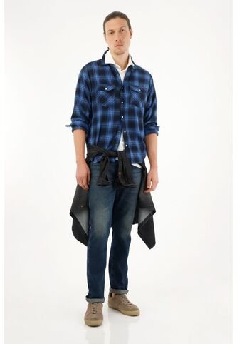 Tennis Camisa Leñadora A Cuadros Azul Para Hombre Tennis