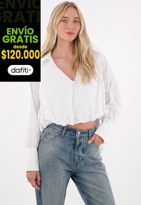 Tennis Camisa De Silueta Tipo Globo Blanca Para Mujer