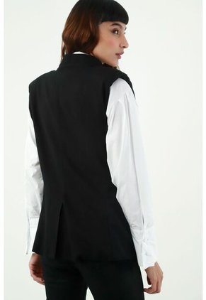 Chaleco Tipo Blazer Negro Para Mujer