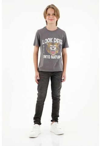 Camiseta Gris Estampada Para Niño Tennis