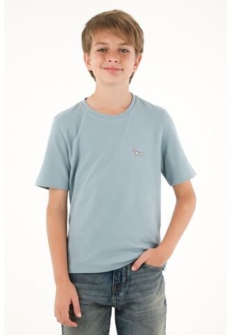 Camiseta Básica Gris Con Estampado Divertido Para Niño Tennis