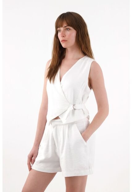 Tennis Chaleco Cruzado Crudo Para Mujer