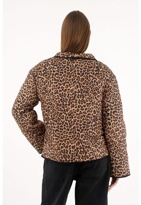 Abrigo Estampado Animal Print Para Mujer
