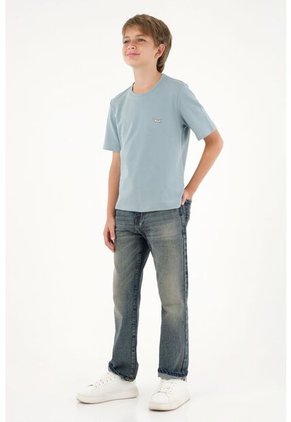 Camiseta Básica Gris Con Estampado Divertido Para Niño